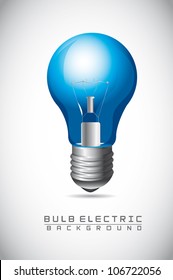 blue bulb electric over gray background. vector illustration