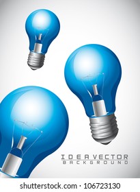 blue bulb electric over gray background, idea. vector illustration