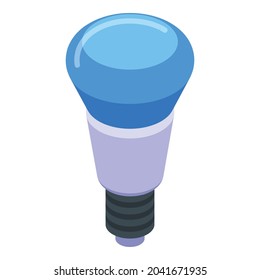Blue bulb icon isometric vector. Smart light. Lamp lightbulb