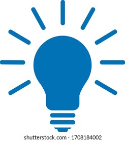 blue bulb icon with white background