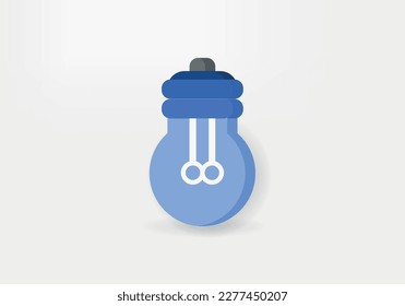 blue bulb icon with white background and shadow
