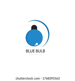 blue bulb illustration logo vector design