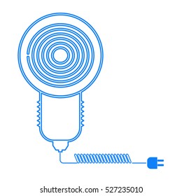 Blue bulb isolated on a white background.
