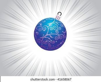 blue bulb with swirl and star, vector illustration