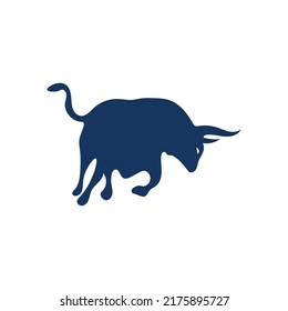 Blue Bull Vector Logo Design 