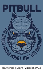 blue bulldog head mascot poster vector illustration cartoon style