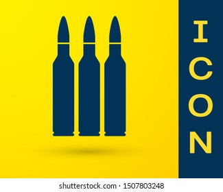 Blue Bullet icon isolated on yellow background.  Vector Illustration
