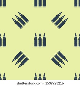 Blue Bullet icon isolated seamless pattern on yellow background.  Vector Illustration