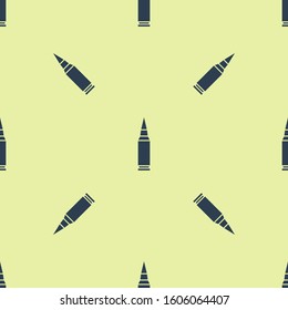 Blue Bullet icon isolated seamless pattern on yellow background.  Vector Illustration