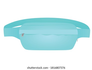 Blue bum bag. vector illustration