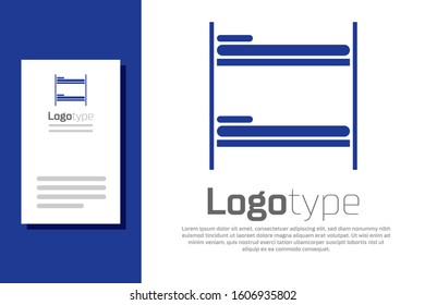 Blue Bunk bed icon isolated on white background. Logo design template element. Vector Illustration