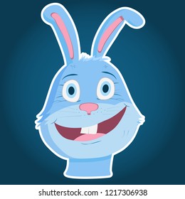 Blue bunny on background