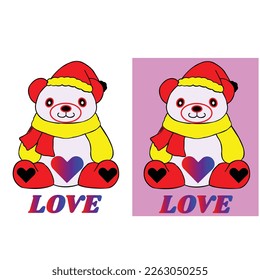 Blue Bunny and Teddy Bear Toy Vector Set Illustration.Teddy Bears. Cute stuffed Toy. Red and beige bears isolated on white. Vector.Teddy bear with heart. Vector image with no background.