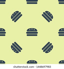 Blue Burger icon isolated seamless pattern on white background. Hamburger icon. Cheeseburger sandwich sign. Fast food menu. Vector Illustration Blue Burger icon isolated seamless pattern on white background. Hamburger icon. Cheeseburger sandwich sign. Fast food menu. Vector Illustration