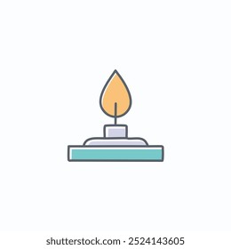 Blue burner icon vector art