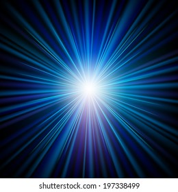 Blue burst abstract background.