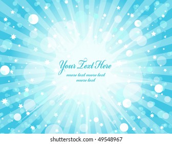 Blue Burst Card - vector illustration