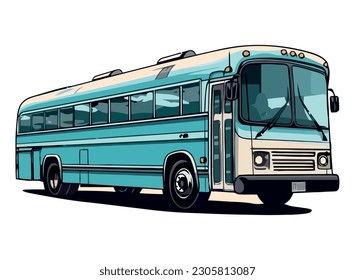 Blue bus design illustration over white