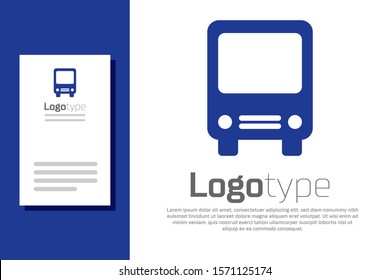Blue Bus icon isolated on white background. Transportation concept. Bus tour transport sign. Tourism or public vehicle symbol. Logo design template element. Vector Illustration