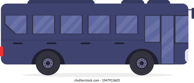 Blauer Bus, Illustration, Vektorgrafik auf weißem Hintergrund.