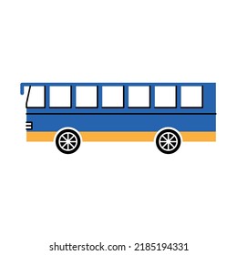 blue bus mean transport icon