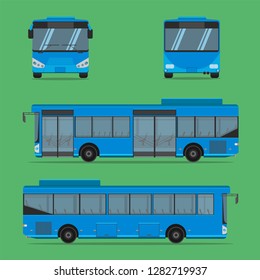 the blue bus NGV driver fare passenger autobus vector illustration