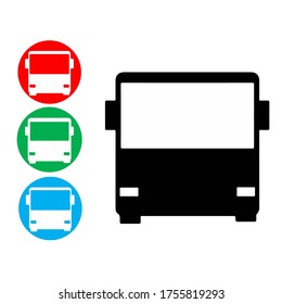 Blue bus stop icon isolated on white background. Transportation concept Bus transportation sign. Tourism symbols or public vehicles. Set the color icon in the circle button. Vector illustration