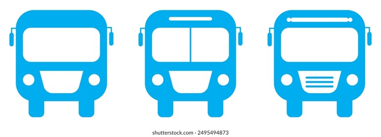 Blauer Bus-Vektorgrafik-Symbol.