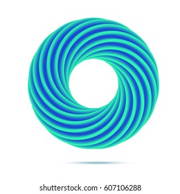 Blue business abstract circle icon for your design. Vector illustration.