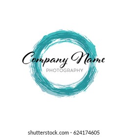 Blue Business Abstract Circle icon. vector logo design template for Corporate, Media, Technology style on white background