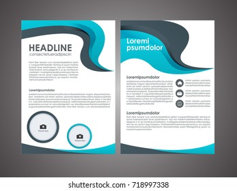 Blue business annual report brochure flyer design