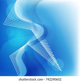 A blue business background abstract lines concept design