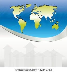 Blue Business background with maps and arrows