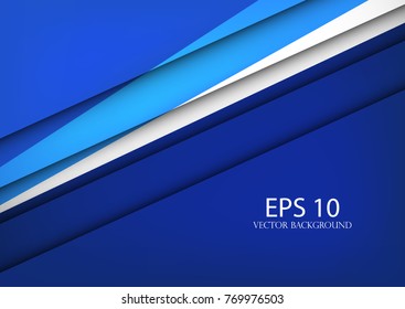 Blue business background in material design - vector.