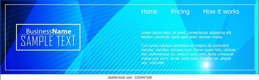 Blue business banner background. Trendy banner on colorful backdrop. Abstract flyer design background.  Web banner, header layout template. Business card template. Abstract flyer design background.