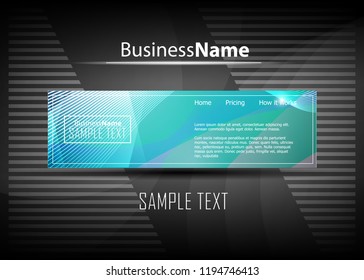 Blue business banner background. Trendy banner on colorful backdrop. Abstract flyer design background.  Web banner, header layout template. Business card template. Abstract flyer design background.