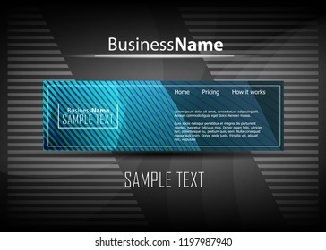 Blue business banner background. Trendy banner on colorful backdrop. Abstract flyer design background.  Web banner, header layout template. Business card template. Abstract flyer design background.