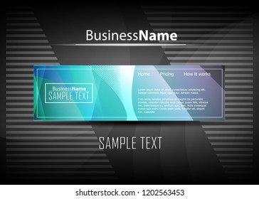 Blue business banner background. Trendy banner on colorful backdrop. Abstract flyer design background.  Web banner, header layout template. Business card template. Abstract flyer design background.