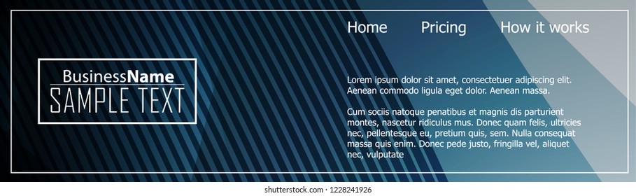 Blue business banner background. Trendy banner on colorful backdrop. Abstract flyer design background.  Web banner, header layout template. Business card template. Abstract flyer design background.