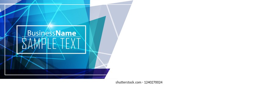 Blue business banner background. Trendy banner on colorful backdrop. Abstract flyer design background.  Web banner, header layout template. Business card template. Abstract flyer design background.