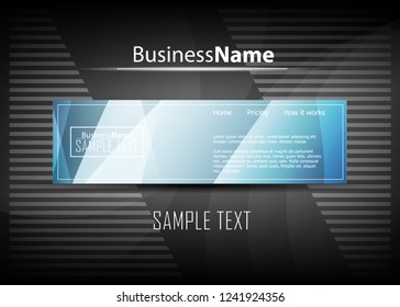 Blue business banner background. Trendy banner on colorful backdrop. Abstract flyer design background.  Web banner, header layout template. Business card template. Abstract flyer design background.