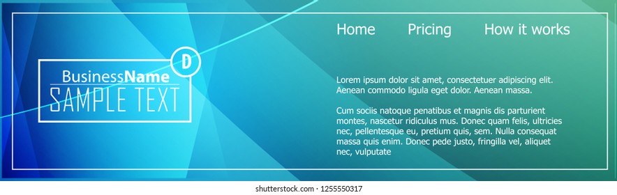 Blue business banner background. Trendy banner on colorful backdrop. Abstract flyer design background.  Web banner, header layout template. Business card template. Abstract flyer design background.