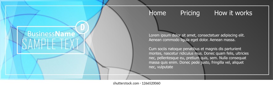 Blue business banner background. Trendy banner on colorful backdrop. Abstract flyer design background.  Web banner, header layout template. Business card template. Abstract flyer design background.