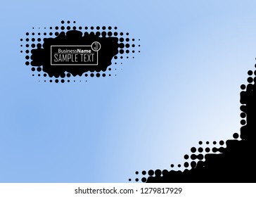Blue business banner background. Trendy banner on colorful backdrop. Abstract flyer design background.  Web banner, header layout template. Business card template. Abstract flyer design background.