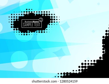 Blue business banner background. Trendy banner on colorful backdrop. Abstract flyer design background.  Web banner, header layout template. Business card template. Abstract flyer design background.