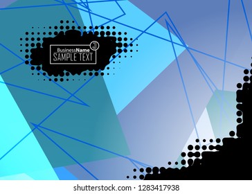 Blue business banner background. Trendy banner on colorful backdrop. Abstract flyer design background.  Web banner, header layout template. Business card template. Abstract flyer design background.