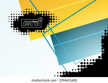 Blue business banner background. Trendy banner on colorful backdrop. Abstract flyer design background.  Web banner, header layout template. Business card template. Abstract flyer design background.