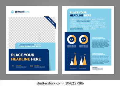 Blue Business brochure concept flyer design a4 template