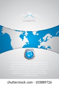 Blue business brochure vector