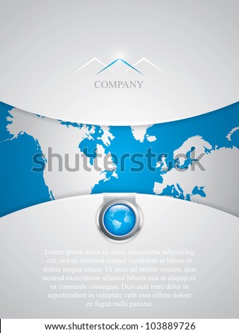 Blue business brochure vector